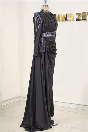 Alina Tesettür Abiye Siyah