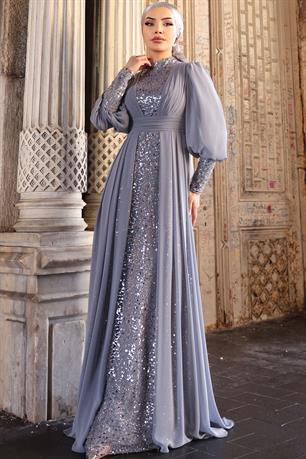 Alya Tesettür Abiye Antrasit