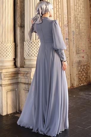 Alya Tesettür Abiye Antrasit