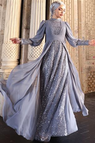 Alya Tesettür Abiye Antrasit