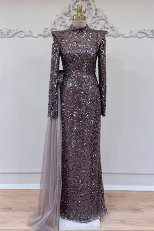 Alya Tesettür Abiye Gül Kurusu