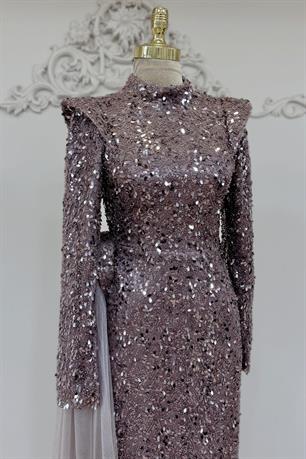 Alya Tesettür Abiye Gül Kurusu