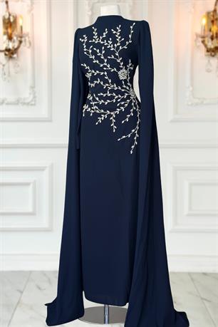 Alya Tesettür Abiye Lacivert