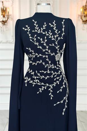 Alya Tesettür Abiye Lacivert