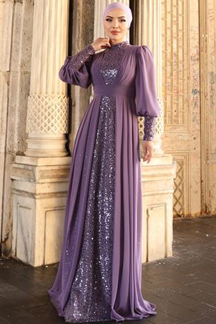 Alya Tesettür Abiye Lavanta