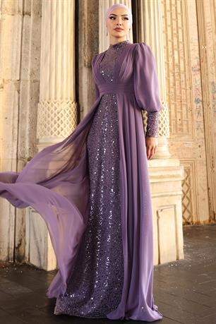 Alya Tesettür Abiye Lavanta