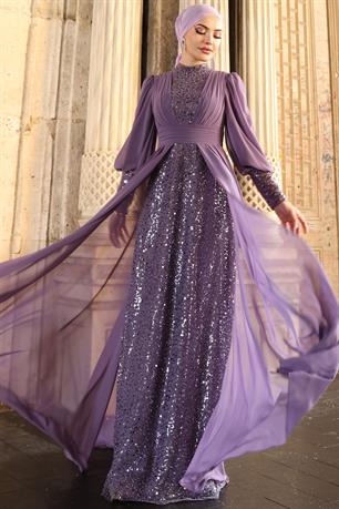 Alya Tesettür Abiye Lavanta