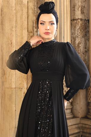 Alya Tesettür Abiye Siyah