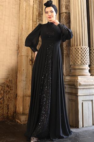 Alya Tesettür Abiye Siyah
