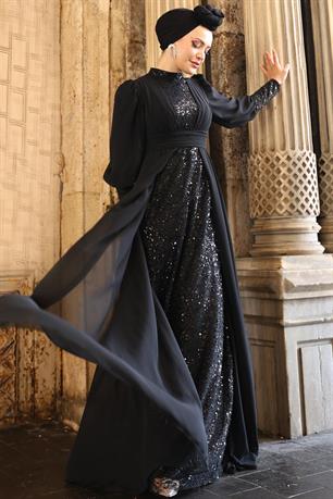 Alya Tesettür Abiye Siyah