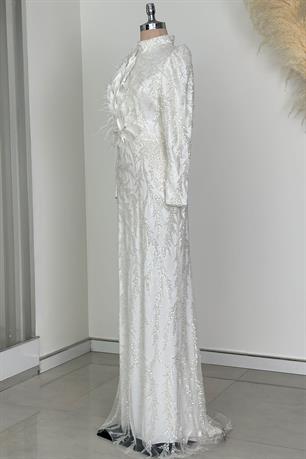 Amara Tesettür Abiye Beyaz