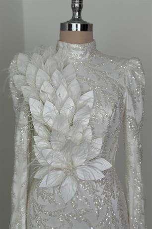 Amara Tesettür Abiye Beyaz