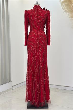 Amara Tesettür Abiye Kırmızı