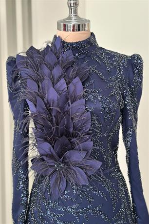 Amara Tesettür Abiye Lacivert