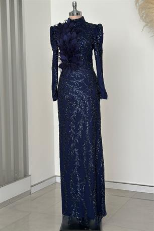 Amara Tesettür Abiye Lacivert