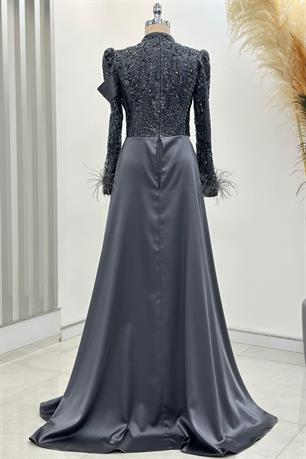 Anabel Tesettür Abiye Antrasit