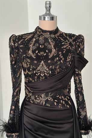 Anabel Tesettür Abiye Gold