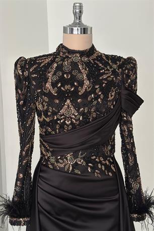 Anabel Tesettür Abiye Gold