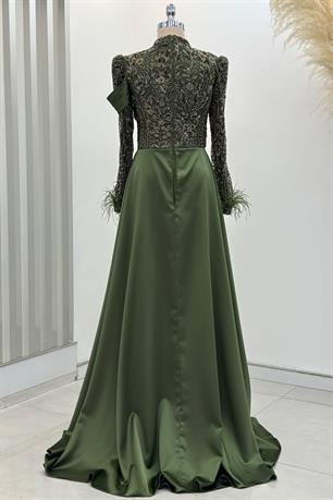 Anabel Tesettür Abiye Haki