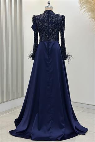 Anabel Tesettür Abiye Lacivert