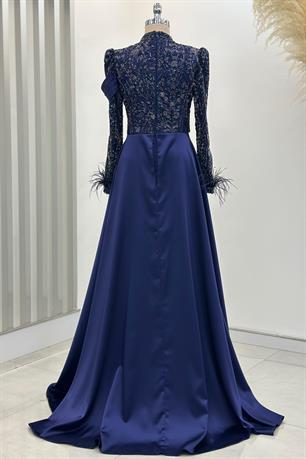 Anabel Tesettür Abiye Lacivert