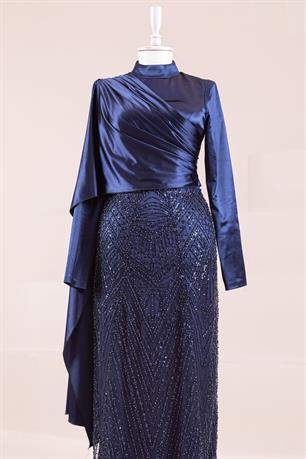 Angel Tesettür Abiye Lacivert