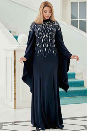 Angel Tesettür Abiye Lacivert