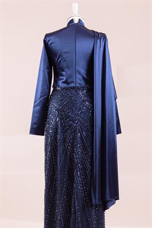 Angel Tesettür Abiye Lacivert