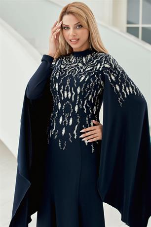 Angel Tesettür Abiye Lacivert