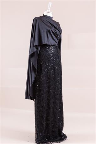 Angel Tesettür Abiye Siyah