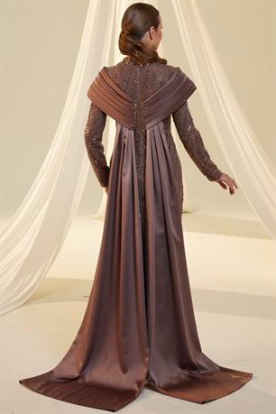 Anka Tesettür Abiye Kahve