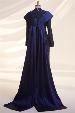 Anka Tesettür Abiye Lacivert