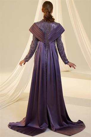 Anka Tesettür Abiye Lila