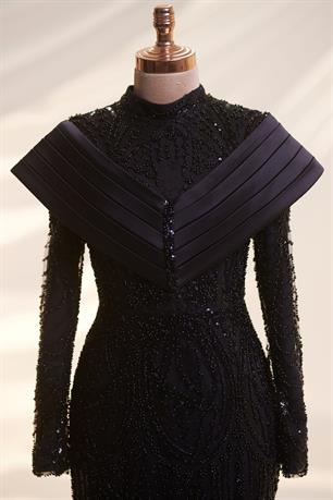 Anka Tesettür Abiye Siyah