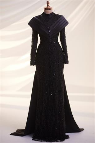 Anka Tesettür Abiye Siyah