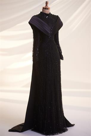 Anka Tesettür Abiye Siyah