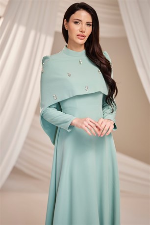 Aria Tesettür Abiye Mint
