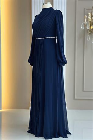 Arin Tesettür Abiye Lacivert