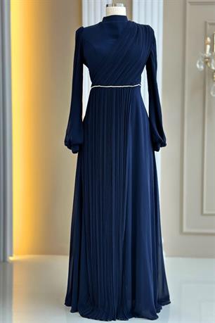 Arin Tesettür Abiye Lacivert