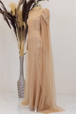 Asil Tesettür Abiye Gold