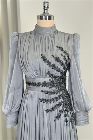 Astoria Tesettür Abiye Antrasit