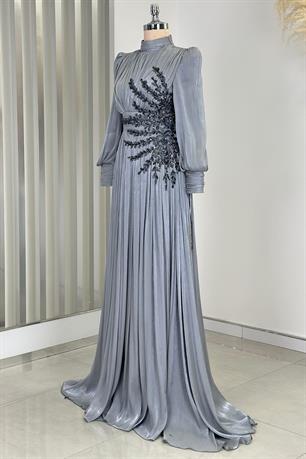 Astoria Tesettür Abiye Antrasit