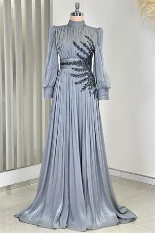 Astoria Tesettür Abiye Antrasit