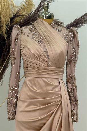 Asude Tesettür Abiye Gold