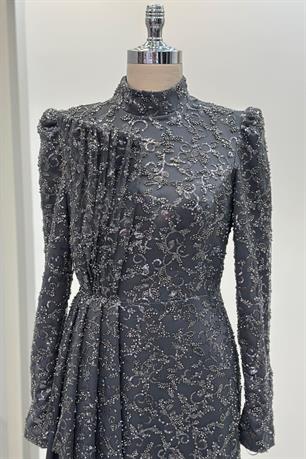 Aura Tesettür Abiye Antrasit