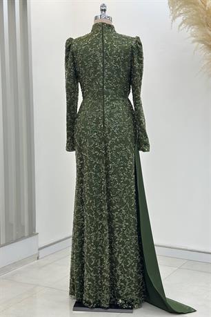 Aura Tesettür Abiye Haki