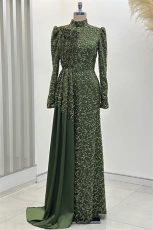 Aura Tesettür Abiye Haki