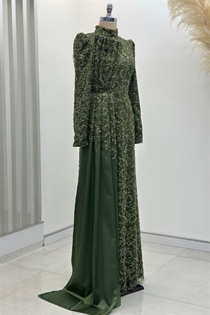 Aura Tesettür Abiye Haki