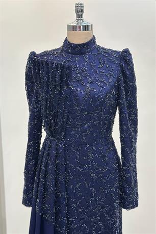 Aura Tesettür Abiye Lacivert