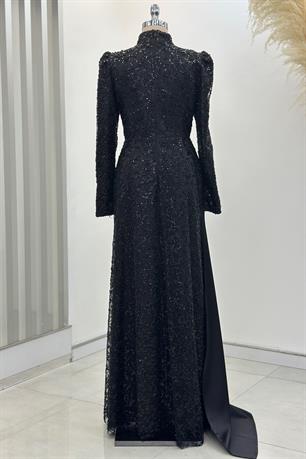 Aura Tesettür Abiye Siyah